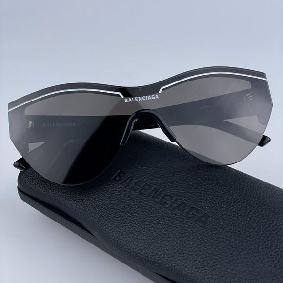 NEW Balenciaga BB0004S 001 Black Grey Shield Unisex Sunglasses - Picture 4 of 13